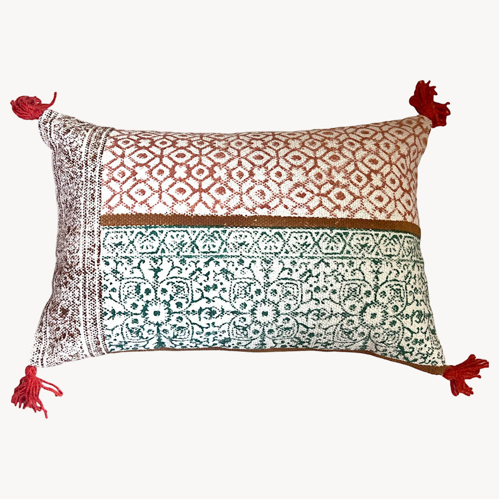 Hand Block Print Rectangular Throw Pillow
