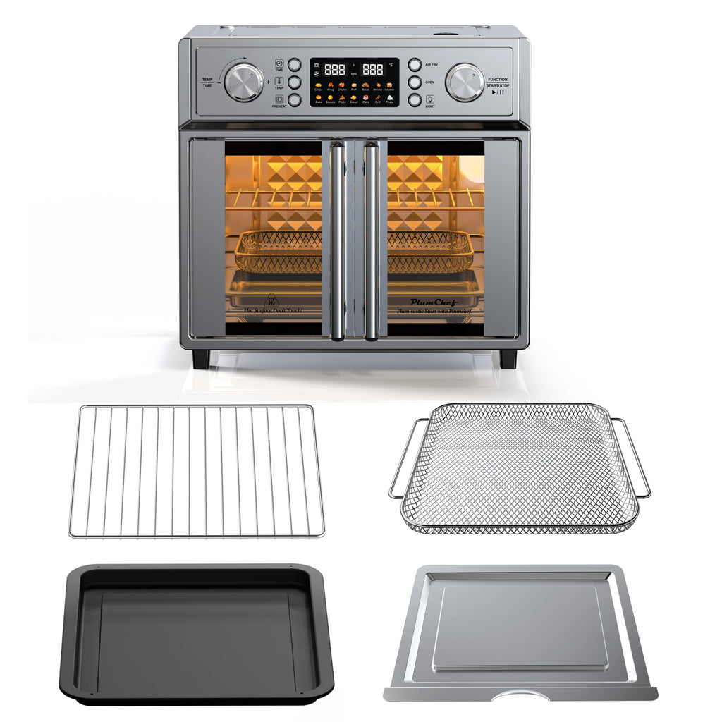 PlumChef 26QT Large Capacity French Double-Door Air Fryer Convection Toaster Oven