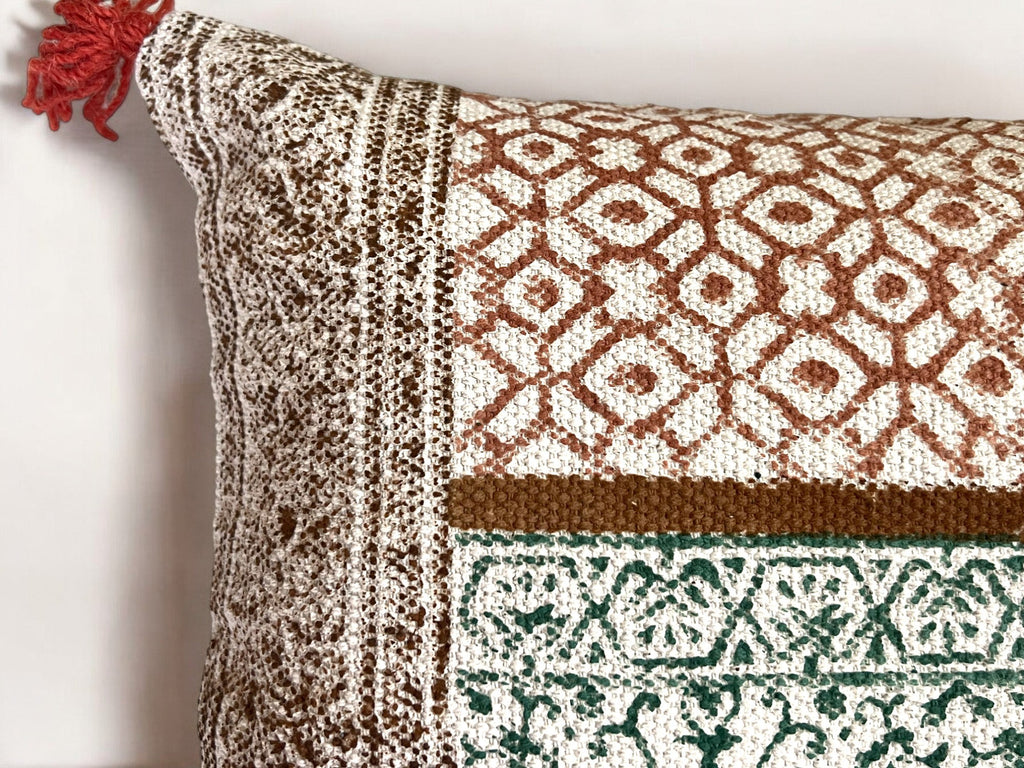 Hand Block Print Rectangular Throw Pillow