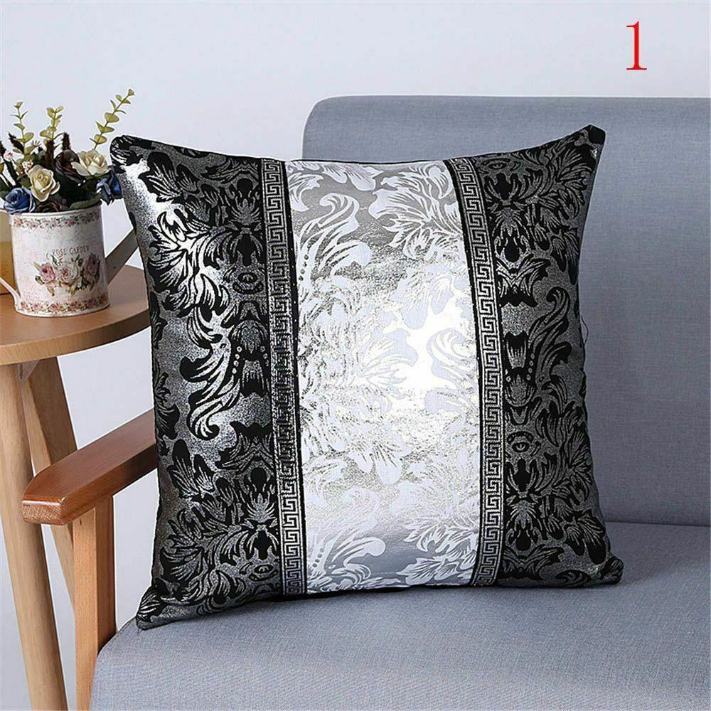 Decorative Luxury Vintage Square Throw Pillow Cover Decoration Vintage Floral Printed Black Silver Contrast Cushion Cover Black And Silver Floral Pillow Case For Car Sofa Decor Pillowcase Pillow Covers 45x45CM