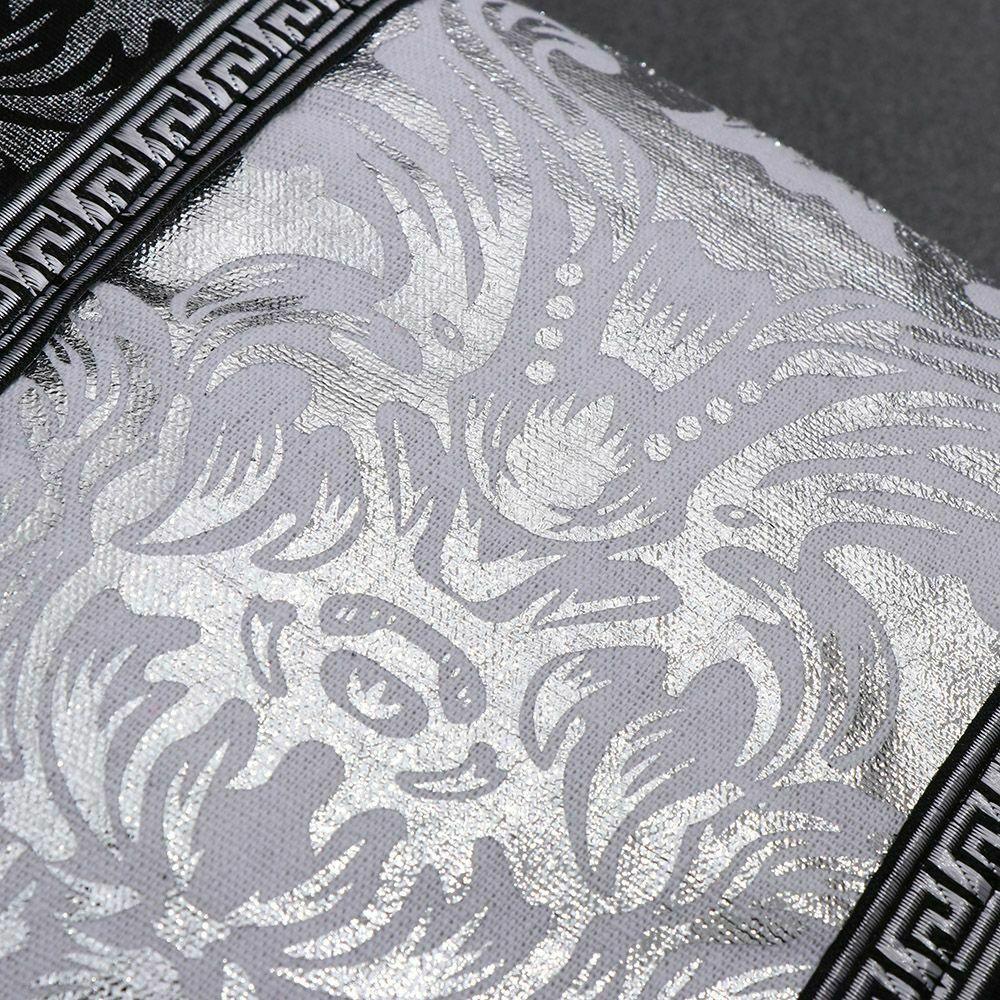 Decorative Luxury Vintage Square Throw Pillow Cover Decoration Vintage Floral Printed Black Silver Contrast Cushion Cover Black And Silver Floral Pillow Case For Car Sofa Decor Pillowcase Pillow Covers 45x45CM